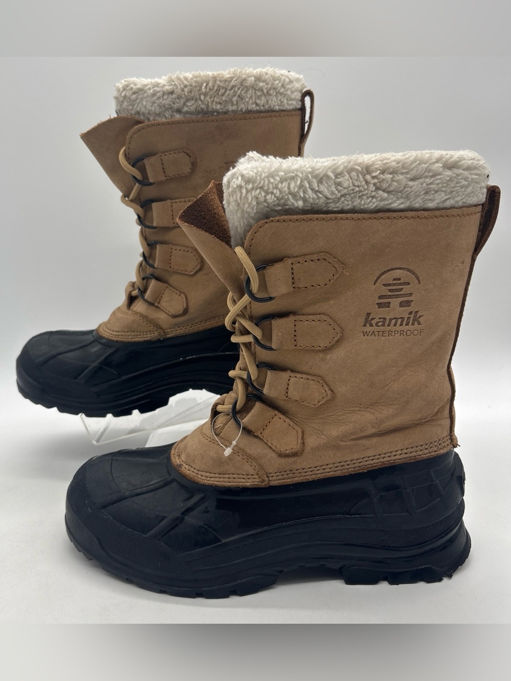 Kamik Quest Insulated Leather/Rubber Snow Boots Men's Size 8 Waterproof Winter